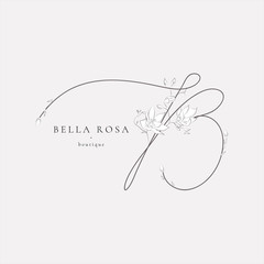 Vector Floristic Feminine Brand Logo Template Monogram. © Vector Queen