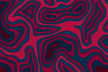 Fototapeta premium Papercut multi layers 3D color texture vector background. Abstract topography concept design or flowing liquid illustration for website template. 