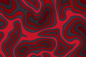 Papercut multi layers 3D color texture vector background. Abstract topography concept design or flowing liquid illustration for website template. 