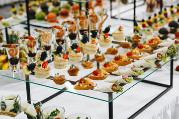 Delicious canapes as event dish in luxary restaurant.