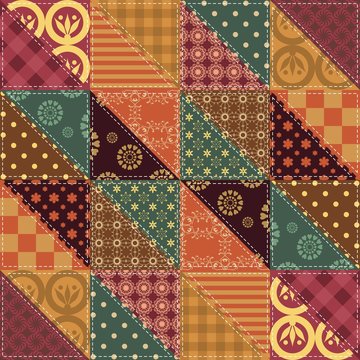 patchwork background with different patterns