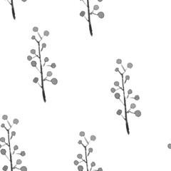 Cute watercolor floral seamless pattern. Back and 