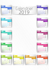 calendrier 2019 post-it ruban vertical