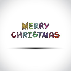 Vector Merry Christmas label isolated on white background. Xmas icon. Vector holiday illustration can be used for Greeting Card, Holiday Invitation, Poster, Flyer. Winter illustration. 