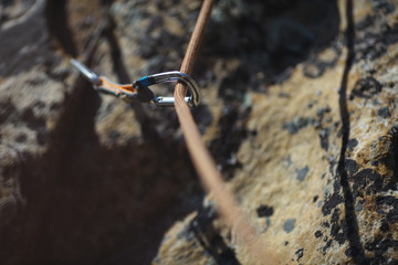 Climbing gear and equipment.