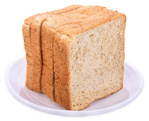 Sliced bread isolated on white background