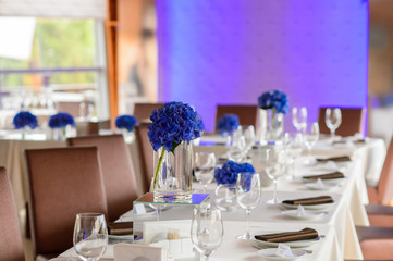 Table decoration at a luxury wedding reception