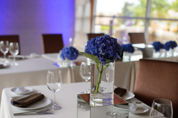 Table decoration at a luxury wedding reception