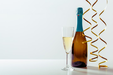 New years eve celebration background with champagne