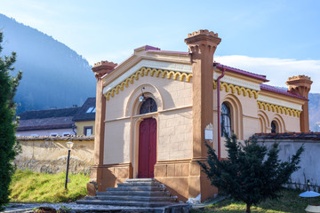 Fototapeta premium Backyard of the Church of St. Nicholas at sunrise