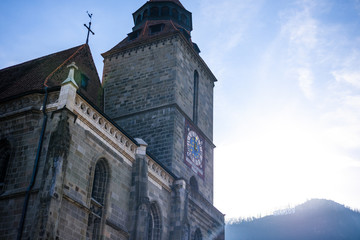 Fototapeta na wymiar Black Church tower at sunrise