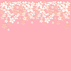 Pink Background with flowers. Vector illustration.