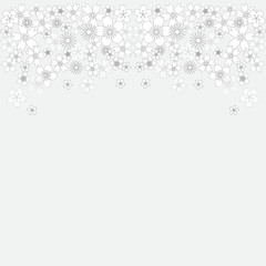 Obraz premium White Background with flowers. Vector illustration.