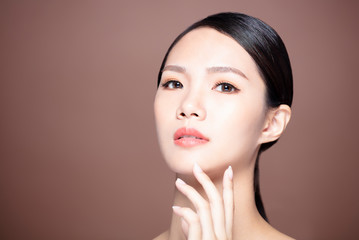 young woman with natural makeup and clean skin