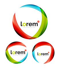 Set of geometric convergence vector icons