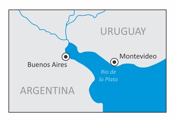Argentina and Uruguay - obrazy, fototapety, plakaty