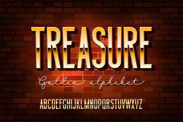 Gold metal alphabet