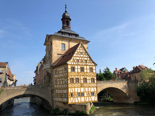 Fototapeta na wymiar The Altes Rathaus in Bamberg