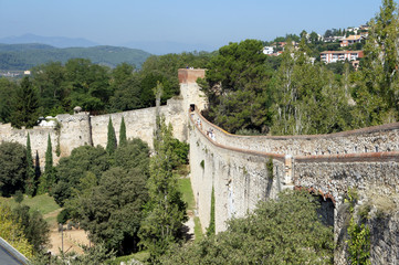Spain.Girona.The impregnable fortress wall many times saved the city from the enemy.