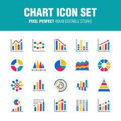 [CHART ICON SET] This is a set of chart icons.  Editable stroke. 48×48 Pixel Perfect.
