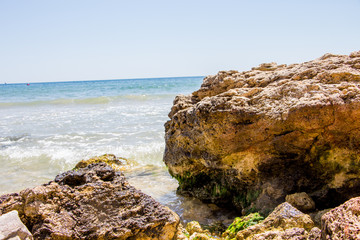 Sea waves crashing on the rocks. Black sea. Bulgaria