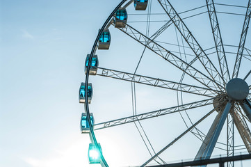 sunlight coming through a Ferris wheel cabin, 