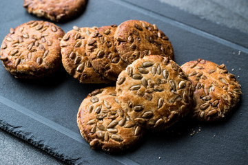 Oatmeal Cookies with Sunflower Seeds / Kernel Seeds for Ketogenic or Keto Diet.