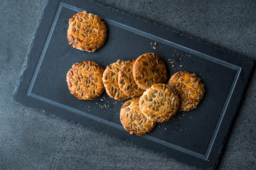 Oatmeal Cookies with Sunflower Seeds / Kernel Seeds for Ketogenic or Keto Diet.
