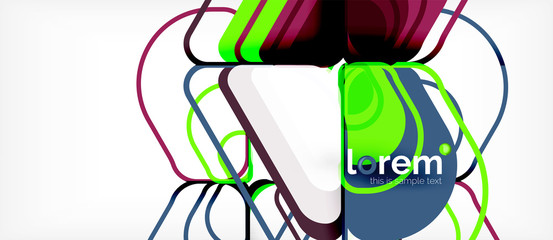 Colorful trendy geometric shapes background
