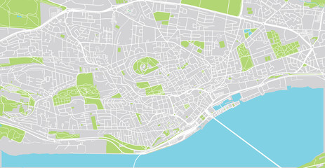 Obraz premium Urban vector city map of Dundee, Scotland