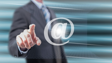Man touching an e-mail concept