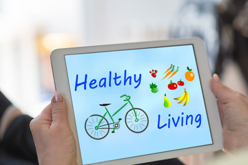 Healthy living concept on a tablet