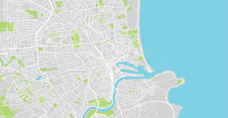 Urban vector city map of Aberdeen, Scotland