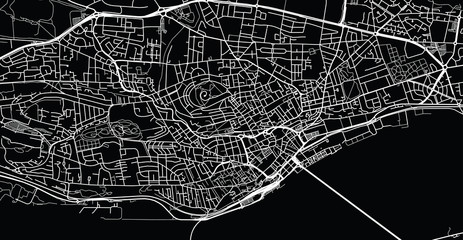 Urban vector city map of Dundee, Scotland