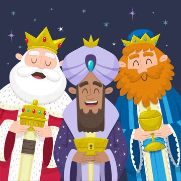 The three Wise Men smiling