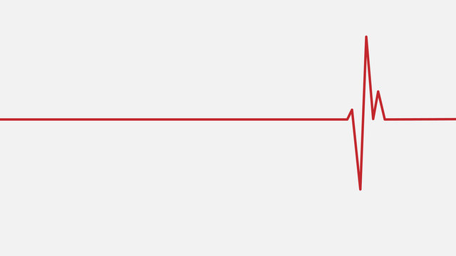 Red hearbeat vector illustration for layout, background or backdrop. Vector image for health care and medicine.