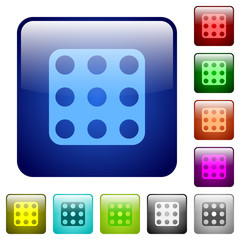 Domino nine color square buttons