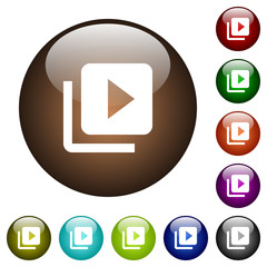 Video library color glass buttons