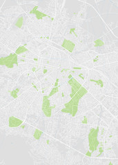 Naklejka premium City map Sofia, color detailed plan, vector illustration