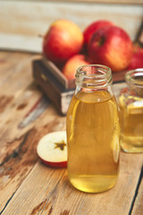 Apple cider vinegar. Bottle of apple organic vinegar