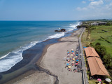 Indonesia, Bali, Aerial view of Yeh Gangga beach