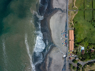 Indonesia, Bali, Aerial view of Yeh Gangga beach
