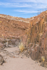 Basalt, volcanic rocks known as the Organ Pipes, Twyfelfontein in Damaraland, Namibia.