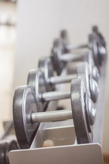 dumbbells on the table