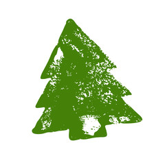 Christmas tree. Green fir tree isolated on white background. Winter background with coniferous. Conifer icon. Forest logo element. Holiday season vector illustration.