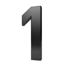 1 number 3d black