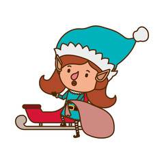 elf woman with sleigh avatar chatacter