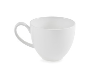white ceramic cup on white background
