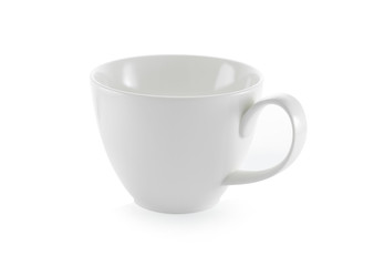 white ceramic cup on white background