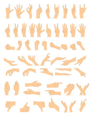 Hand gestures. Vector illustration.